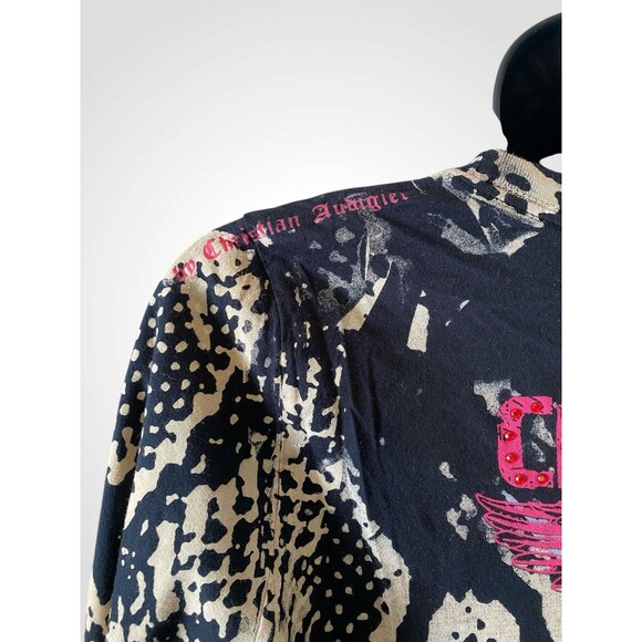 Crystal Rock snake skin crystal locket L/S tunic top / mini dress NWT L. - Picture 3 of 9